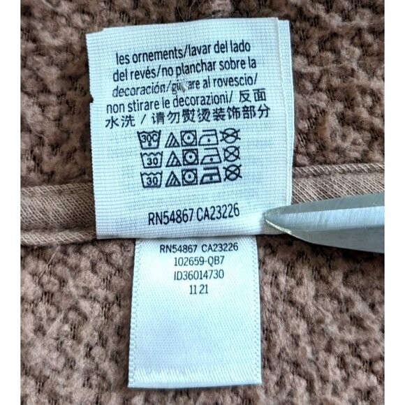 PINK VICTORIA'S SECRET Beige Recycled Polyester Varsity Sherpa Hoodie Size M - Picture 4 of 9